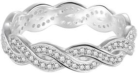 img 3 attached to 💍 BOURUO 925 Sterling Silver Ring | Twisted Infinity Celtic Knot Stackable Wedding Band with Cubic Zirconia CZ | Size 4-12