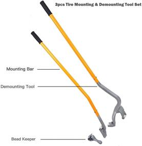 img 3 attached to 🚗 HTTMT Практический инструмент для смены шин на автомобиле: Легкая установка/снятие для бескамерных шин грузовиков 17.5" до 24" - Желтый [П/Н: ET-CAR-TIRE004]