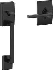 img 4 attached to Schlage FE285 622 LAT CEN Century Front Entry Handleset with Latitude Lever Lower Half Grip, Interior Trim, Sleek Matte Black Finish