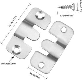 img 3 attached to 🖼️ Set of 12 Flush Mount Brackets - 45x20mm Stainless Steel Interlocking Picture Frame Hooks - Z Clip Photo Wall Mount Connectors for Furniture, Mirrors & Photo Hardware