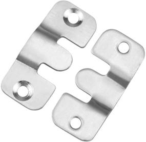 img 1 attached to 🖼️ Set of 12 Flush Mount Brackets - 45x20mm Stainless Steel Interlocking Picture Frame Hooks - Z Clip Photo Wall Mount Connectors for Furniture, Mirrors & Photo Hardware