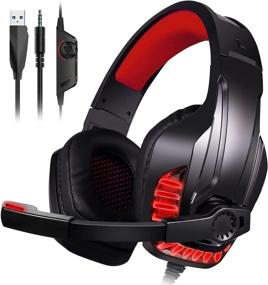 img 4 attached to 🎧 Galopar Gaming Headset with Microphone - Xbox One, PS4, PC, Nintendo Switch, Mac - Noise Isolating Headphones with Soft Earmuffs - Ideal for Kids and Adults - Gaming, Music