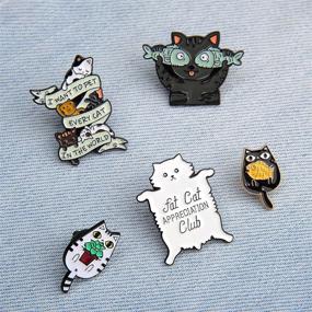 img 3 attached to 🐱 Lucky Cat and Dog Enamel Brooch Lapel Pin Badge - Cute Animal Backpack Lapel Pins for School Bags and Backpacks - Decorative Badges, Small Jewelry Gift for Girls and Kids