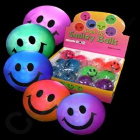 img 1 attached to 😃 Vibrant 2 Inch LED Light Up Smiley Face Emoji Bouncing Balls - Pack of 12 for Kids' Joyful Parties!