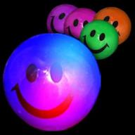 😃 vibrant 2 inch led light up smiley face emoji bouncing balls - pack of 12 for kids' joyful parties! logo