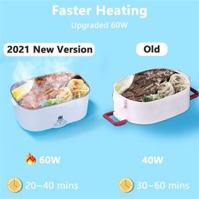 img 3 attached to 🍱 Electric Lunch Box 2 in 1: Portable Food Warmer for Car and Home with Silicone Sponge and Compartments