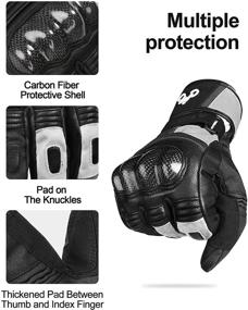 img 3 attached to 🧤 IINBIKE Winter Goat Skin Leather Motorcycle Gloves: Waterproof Windproof Cold Weather Thermal Black & Grey Medium - The Ultimate Protection for Riding in Harsh Conditions