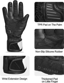 img 2 attached to 🧤 IINBIKE Winter Goat Skin Leather Motorcycle Gloves: Waterproof Windproof Cold Weather Thermal Black & Grey Medium - The Ultimate Protection for Riding in Harsh Conditions