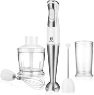 🔪 utalent immersion hand blender 5-in-1 - 8-speed stick blender with 500ml food grinder, bpa-free, 600ml container, milk frother, egg whisk - ideal for pureeing infant food, creating smoothies, sauces, and soups - white логотип