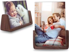 img 4 attached to 🖼️ LezGo 2 Pack Solid Wood Acrylic Picture Frame with High-Definition Glass - Perfect for Tabletop Display (4x6)