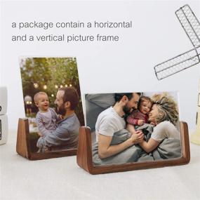 img 2 attached to 🖼️ LezGo 2 Pack Solid Wood Acrylic Picture Frame with High-Definition Glass - Perfect for Tabletop Display (4x6)