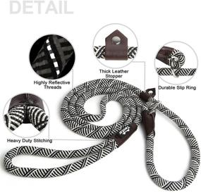 img 3 attached to 🐾 TwoEar Slip Lead Dog Leash, 1/2'' x 6FT Training Leash, Durable Rope Leash, Heavy Duty Reflective Slip Lead for Small Medium Large Dogs Pets (Gray)