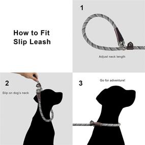 img 1 attached to 🐾 TwoEar Slip Lead Dog Leash, 1/2'' x 6FT Training Leash, Durable Rope Leash, Heavy Duty Reflective Slip Lead for Small Medium Large Dogs Pets (Gray)