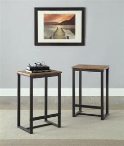img 2 attached to Abington Lane Elegant Kitchen, Bar, and Dining Stools - Sleek and Simple Set for Contemporary Homes - Elegant Walnut Finish (Set of Two)