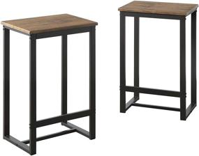 img 3 attached to Abington Lane Elegant Kitchen, Bar, and Dining Stools - Sleek and Simple Set for Contemporary Homes - Elegant Walnut Finish (Set of Two)