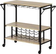 stylish south shore munich bar cart with wine rack and white oak barrel design logo