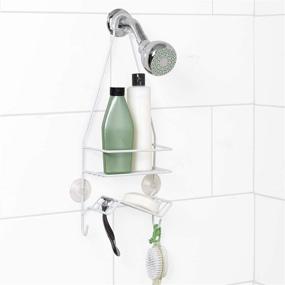 img 3 attached to 🚿 White Zenna Home Over-the-Shower Caddy with Built-in Soap Dish