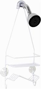 img 4 attached to 🚿 White Zenna Home Over-the-Shower Caddy with Built-in Soap Dish