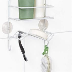 img 1 attached to 🚿 White Zenna Home Over-the-Shower Caddy with Built-in Soap Dish