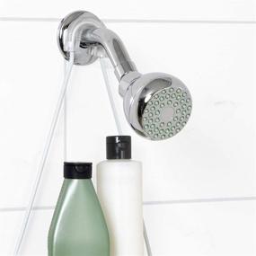 img 2 attached to 🚿 White Zenna Home Over-the-Shower Caddy with Built-in Soap Dish