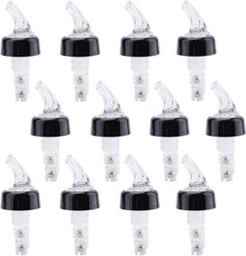 img 4 attached to 🍹 WUWEOT 12 Pack Automatic Measured Bottle Pourer, 1 OZ Bar Spouts - Leak-Free, Quick Shot Spirit Measure Pourer for Drinks, Wine, Cocktail Dispenser - Home Bar Tools, Black