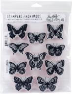 🎨 art gone wild flutter cling rubber stamp set by tim holtz - multi-coloured agcms294 logo