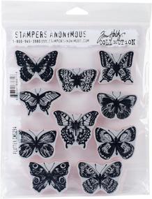 img 2 attached to 🎨 Набор штампов Art Gone Wild Flutter Cling Rubber от Tim Holtz - Многоцветный AGCMS294