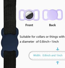 img 3 attached to Чехол для AirTag, совместимый с держателем ошейника для Airtag для собак, защитный чехол против царапин с карабином, безопасный трекер Apple Airtag с функцией местоположения и защитный держатель от потери (темно-синий+лаванда) - улучшите SEO