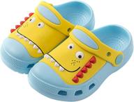 knemksplanet dinosaur lightweight slippers for 🦕 boys - non-slip clogs & mules shoes logo