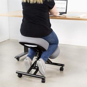 img 3 attached to 🪑 DRAGONN by VIVO Ergonomic Kneeling Chair - Improve Your Posture with an Angled Seat