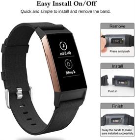 img 3 attached to Хоороор Холстяная плетеная лента совместима с Fitbit Charge 4 / Charge 3 - мягкая дышащая ткань для замены браслетов для женщин и мужчин, спортивные аксессуары в размерах маленького и большого.