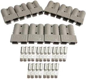 img 4 attached to 💡 Enhance your Battery Power with 50 Amp Grey Connector Battery Charger Battery Power Connectors by Anderson (8AWG)