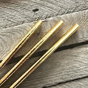 img 1 attached to Stylish Gold Foil Paper Straws - 7.75 Inches - Pack of 100 by Outside the Box Papers Brand