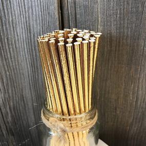 img 3 attached to Stylish Gold Foil Paper Straws - 7.75 Inches - Pack of 100 by Outside the Box Papers Brand