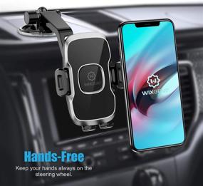 img 3 attached to Car Phone Holder, WixGear Universal Dashboard Curved Suction Cup Mount for Cell Phone, 360 Degree Rotation Compatible with iPhone Xs/XS Max/8/7/6, Galaxy S and More