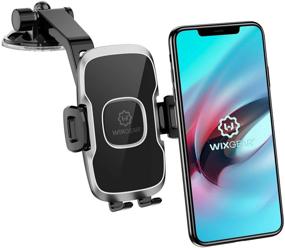 img 1 attached to Car Phone Holder, WixGear Universal Dashboard Curved Suction Cup Mount for Cell Phone, 360 Degree Rotation Compatible with iPhone Xs/XS Max/8/7/6, Galaxy S and More