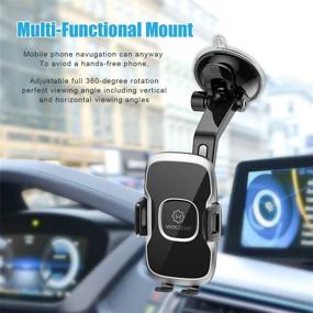 img 2 attached to Car Phone Holder, WixGear Universal Dashboard Curved Suction Cup Mount for Cell Phone, 360 Degree Rotation Compatible with iPhone Xs/XS Max/8/7/6, Galaxy S and More