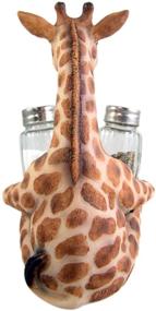 img 3 attached to 🦒 Giraffe Salt and Pepper Shaker Holder with 8.25-inch Height (Includes Shakers)