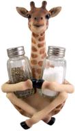 🦒 giraffe salt and pepper shaker holder with 8.25-inch height (includes shakers) logo