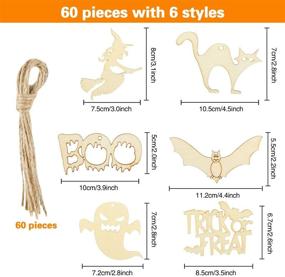 img 3 attached to 🎃 210pcs Halloween Wood Ornaments Unfinished Slices with Twine | DIY Crafts for Home, School, Party Decorations - 11 Styles