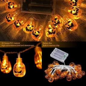 img 1 attached to 🎃 Battery Operated Halloween Pumpkin Lights: 10.4Ft Outdoor Indoor Decoration for Window, Patio & Garden - Vibrant Yellow