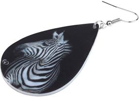 img 1 attached to 🐎 WEVENI Acrylic Zebra and Horse Teardrop Earrings - Dangle Drop Charm Jewelry for Women and Girls - Nice Gift