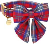 cotton dog collar with bowtie - comfortable and adjustable for small, medium, and large dogs by dogwong logo