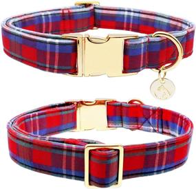 img 3 attached to Cotton Dog Collar with Bowtie - Comfortable and Adjustable for Small, Medium, and Large Dogs by DOGWONG