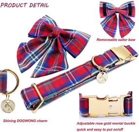 img 2 attached to Cotton Dog Collar with Bowtie - Comfortable and Adjustable for Small, Medium, and Large Dogs by DOGWONG