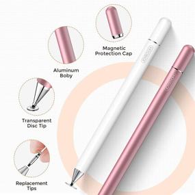 img 3 attached to 2 Pcs Joyroom Stylus Pen: Universal iPad Pencil for Drawing & Writing, Kid-Friendly with Artist Glove, Compatible with Apple/iPhone/iPad Pro/Mini/Air/Android/Samsung/Surface