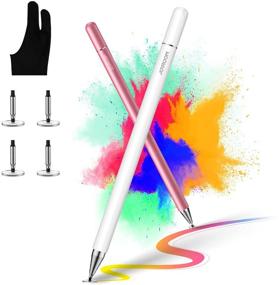 img 4 attached to 2 Pcs Joyroom Stylus Pen: Universal iPad Pencil for Drawing & Writing, Kid-Friendly with Artist Glove, Compatible with Apple/iPhone/iPad Pro/Mini/Air/Android/Samsung/Surface