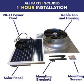 img 1 attached to 🌞Солнечный чердачный вентилятор Remington Solar Gable - 20 Вт с термостатом / гигростатом - стойкий к погодным условиям и граду - бесщеточный двигатель - солнечный вентилятор - солнечный чердачный вентилятор для домов (23 x 23 x 6 дюймов)