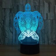 🐢 sea turtle 3d night light, 7 colors changing touch control table lamp, ideal kids' home decoration gift, led optical illusion desk lamp логотип