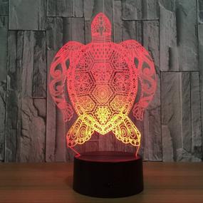 img 3 attached to 🐢 Sea Turtle 3D Night Light, 7 Colors Changing Touch Control Table Lamp, Ideal Kids' Home Decoration Gift, LED Optical Illusion Desk Lamp